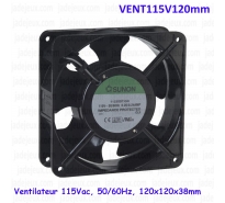 Ventilateur 115Vac, 50/60Hz, 120x120x38mm