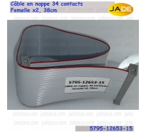 Câble en nappe 34 contacts, Femelle x2, 38cm