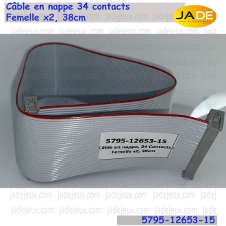 Câble en nappe, 5795-12653-15, 34 Contacts Femelle x2, 38cm