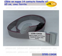 Câble en nappe, 14 Contacts Femelle x2, 65cm, avec Ferrite