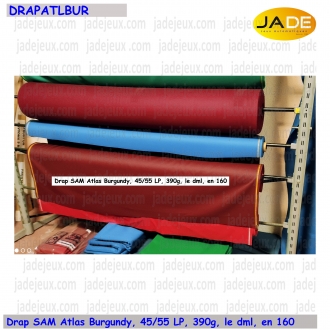 Drap SAM Atlas Burgundy, 45/55 LP, 390g, le dml, en 160cm