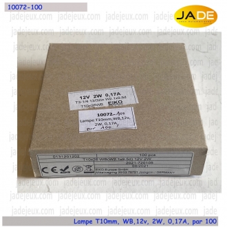 Lampe T10mm, WB,12v, 2W, 0,17A, par 100